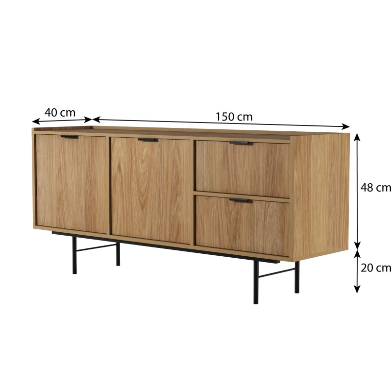 Komoda EVRON 2 zásuvky a 2 dvířka - moderní a elegantní