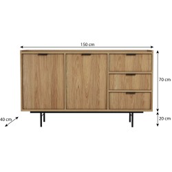 Komoda EVRON 3 zásuvky a 2 dvířka - moderní a elegantní