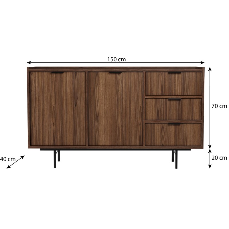 Komoda EVRON 3 zásuvky a 2 dvířka - moderní a elegantní