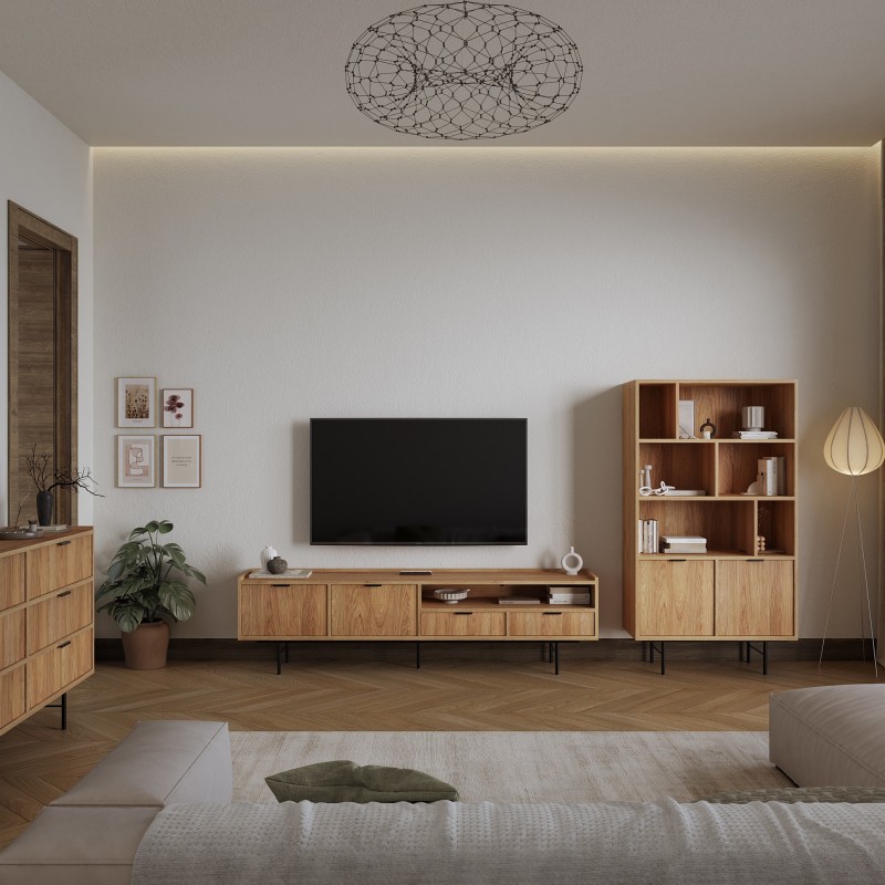 Knihovna EVRON 4 police a 2 skříňky - moderní a funkční