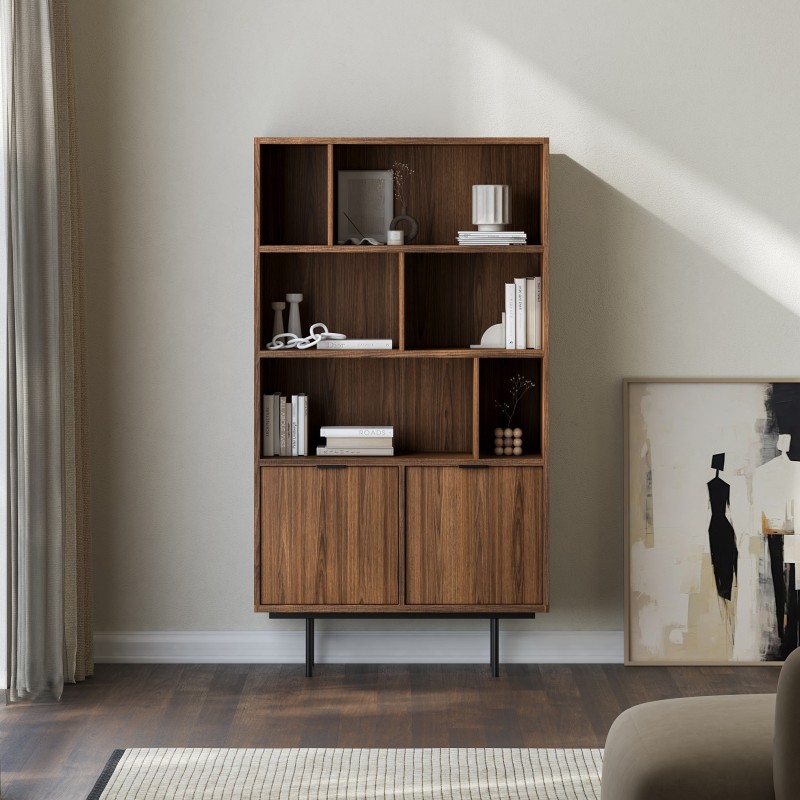 Knihovna EVRON 4 police a 2 skříňky - moderní a funkční