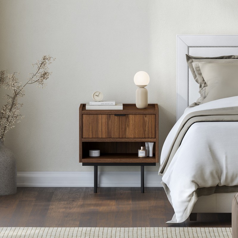 Noční stolek EVRON s 1 zásuvkou a policí - moderní a funkční