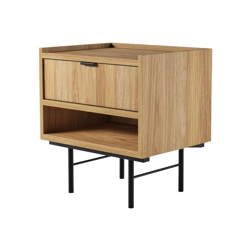 Noční stolek EVRON s 1 zásuvkou a policí - moderní a funkční