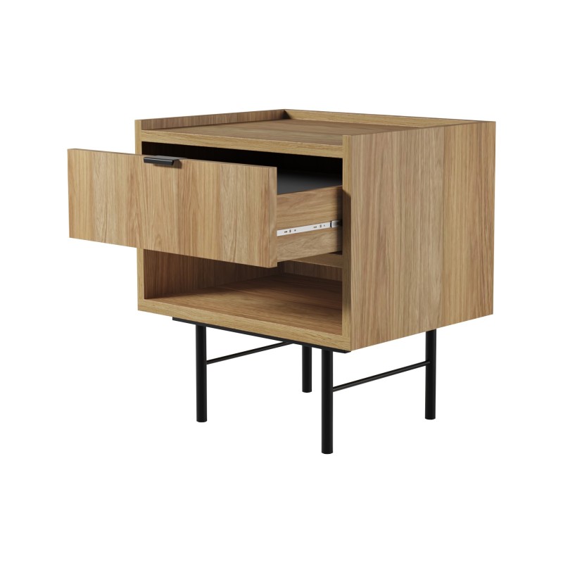 Noční stolek EVRON s 1 zásuvkou a policí - moderní a funkční