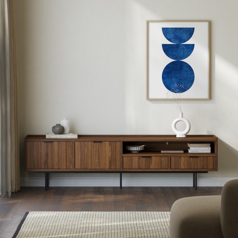 RTV skříňka EVRON 200 cm - moderní skříňka se 2 zásuvkami a 2 dvířky