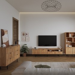 RTV skříňka EVRON 200 cm - moderní skříňka se 2 zásuvkami a 2 dvířky