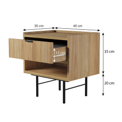 Noční stolek EVRON s 1 zásuvkou a policí - moderní a funkční