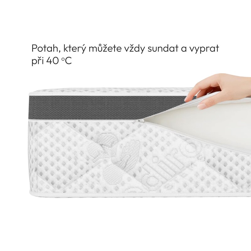Taštičková matrace MEDIRO THERM SENIOR - oboustranný komfort H3/H4, 7 opěrných zón