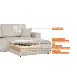 Rohová pohovka PORTO do L s funkcí spaní a úložným boxem