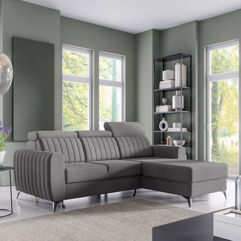 Rohová sedací souprava s funkcí spaní CONNOR I – kompaktní roh s úložným prostorem | NOEL