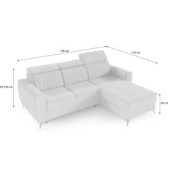 Rohová sedací souprava s funkcí spaní CONNOR I – kompaktní roh s úložným prostorem | NOEL