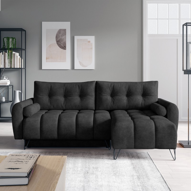 Rohová sedací souprava s funkcí spaní MALAGA MINI | AMON