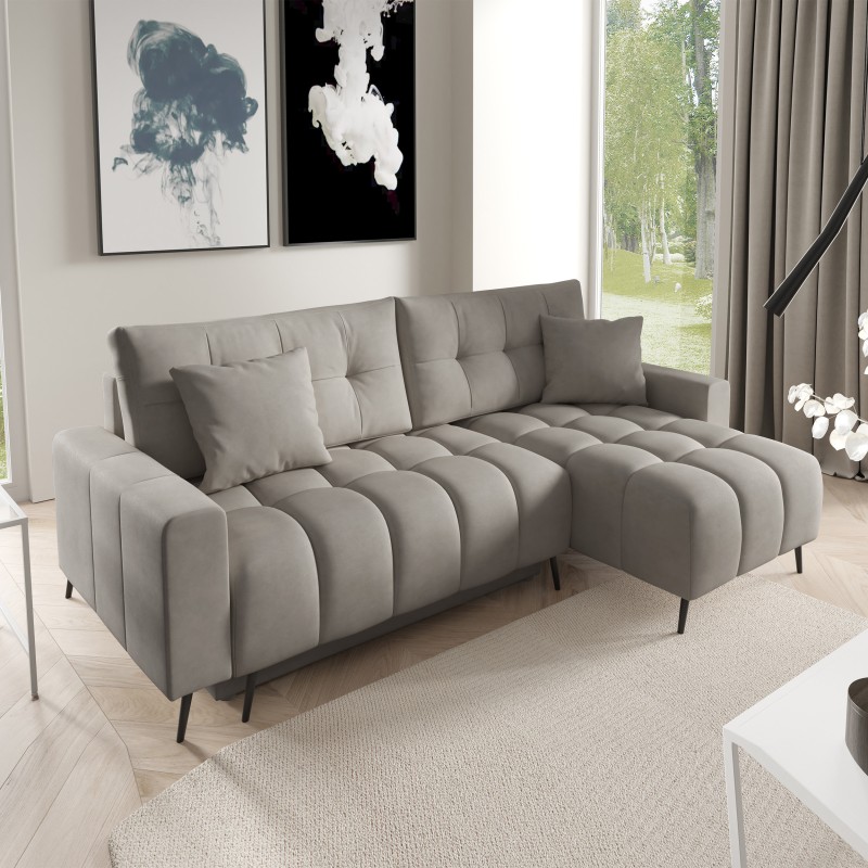 Rohová sedací souprava s funkcí spaní DENVER | AMON