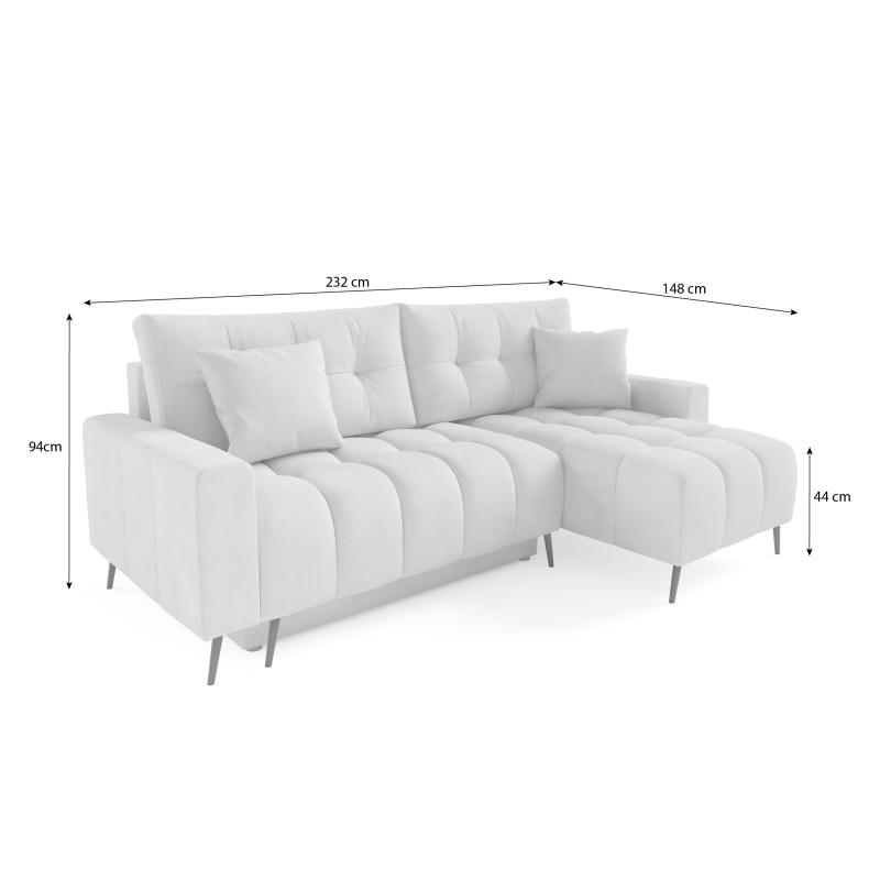 Rohová sedací souprava s funkcí spaní DENVER | AMON