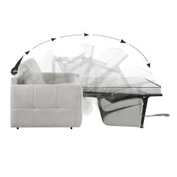 Třímístná pohovka PIREUS s italským rámem a matrací – funkce spaní | Chenille MISTERIO