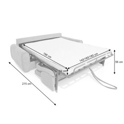 Třímístná pohovka PAVARTI s italským rámem a matrací – funkce spaní | Elegantní velours