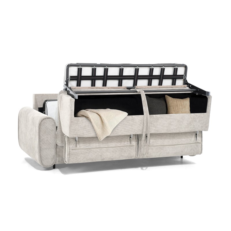 Třímístná pohovka PAVARTI s italským rámem a matrací – funkce spaní | Elegantní velours