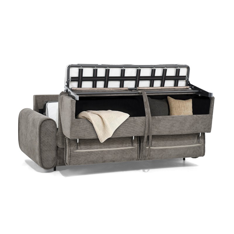 Třímístná pohovka PAVARTI s italským rámem a matrací – funkce spaní | Elegantní velours