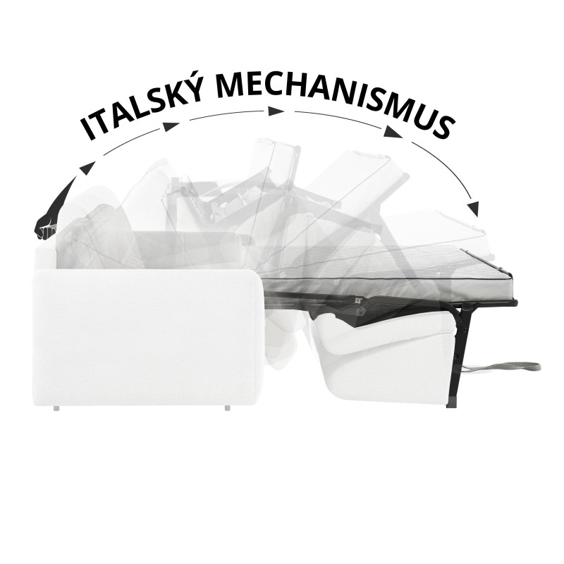 Třímístná pohovka PAVARTI s italským rámem a matrací – funkce spaní | Elegantní velours