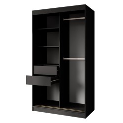 Posuvná skříň se zrcadlem a zásuvkami MARIKA LUX - moderní skříň do ložnice