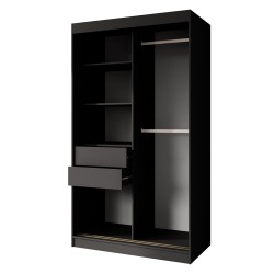Posuvná skříň se zrcadlem a zásuvkami MARIKA LUX - moderní skříň do ložnice