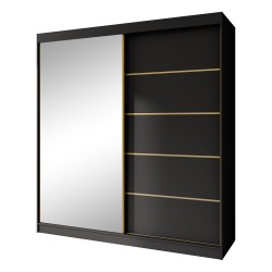 Posuvná skříň se zrcadlem a zásuvkami MARIKA LUX - moderní skříň do ložnice