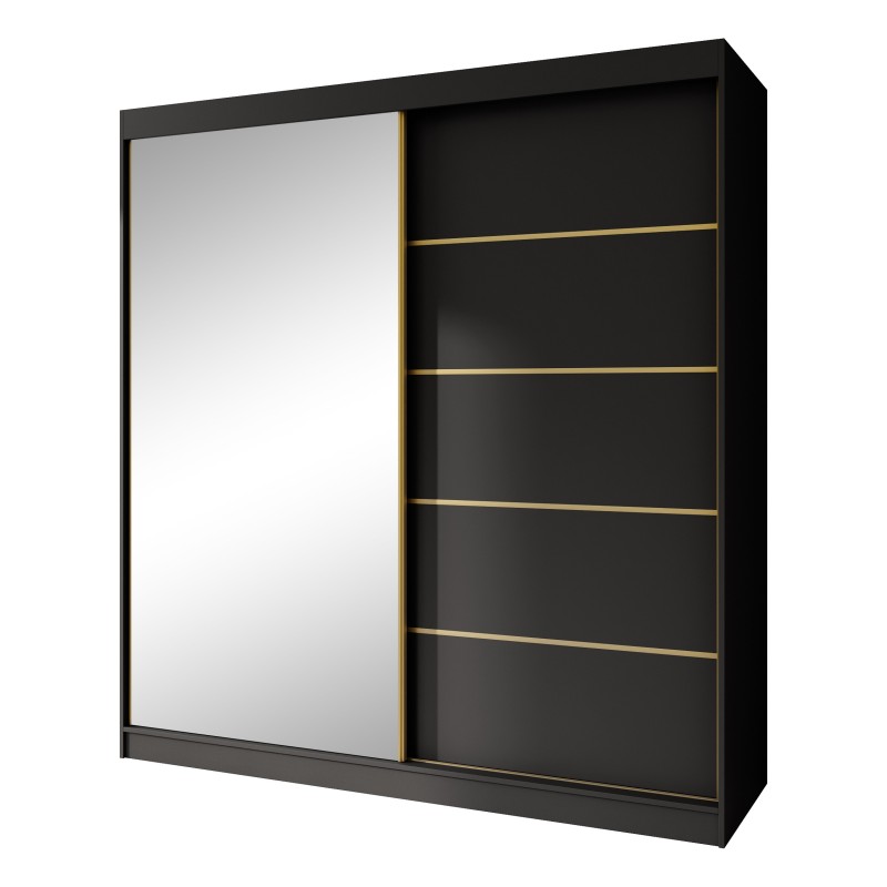 Posuvná skříň se zrcadlem a zásuvkami MARIKA LUX - moderní skříň do ložnice