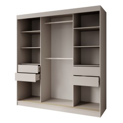 Posuvná skříň se zrcadlem a zásuvkami MARIKA LUX - moderní skříň do ložnice