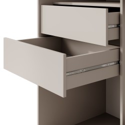 Posuvná skříň se zrcadlem a zásuvkami MARIKA LUX - moderní skříň do ložnice