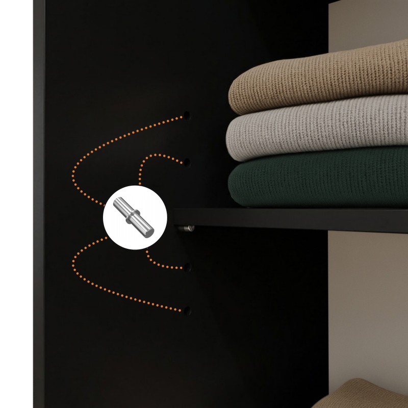 Posuvná skříň se zrcadlem a zásuvkami MARIKA LUX - moderní skříň do ložnice