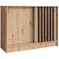 Komoda HORIZON - moderní komoda s lamelami a posuvnými dveřmi