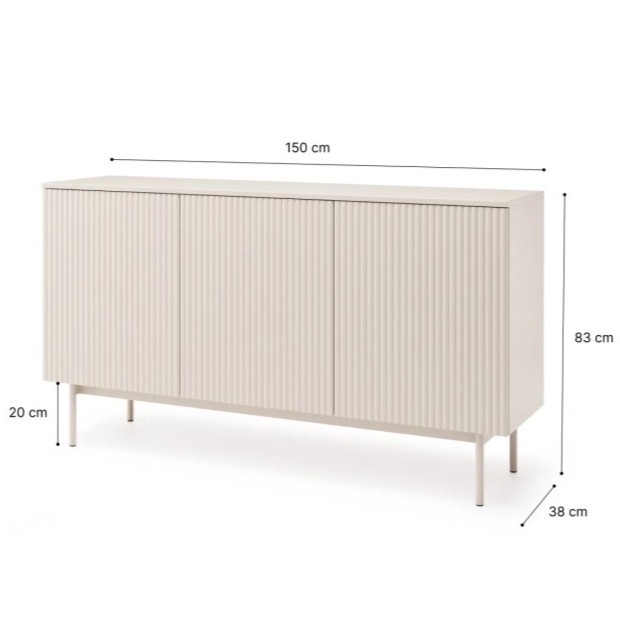 Rozměry komody SOFT – 150x38x83 cm
