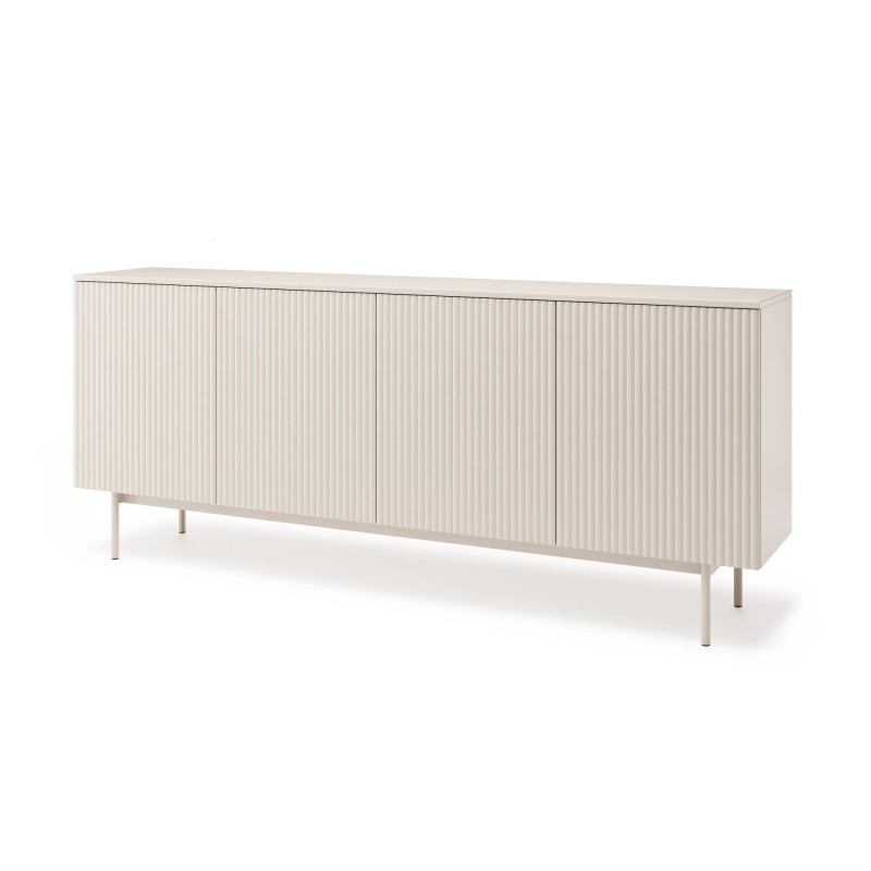 Komoda SOFT – drážkovaná MDF čela a kovové nohy