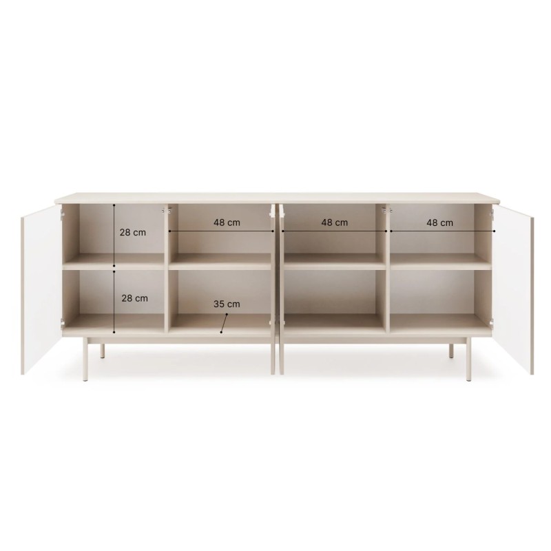 Komoda SOFT 4 dveře – prostorný úložný prostor