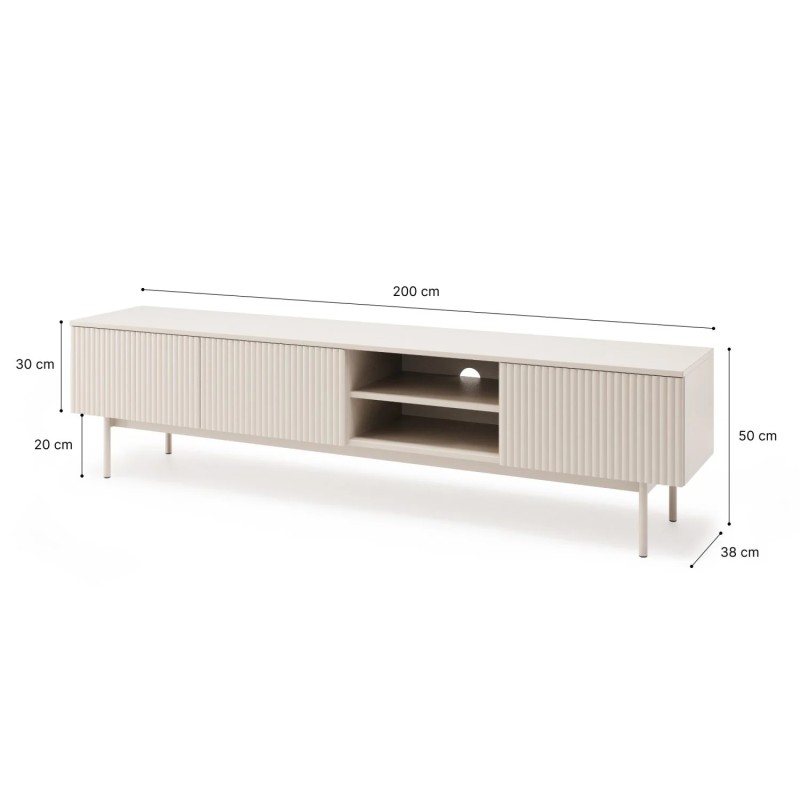 Rozměry TV stolku SOFT – 200x38x50 cm