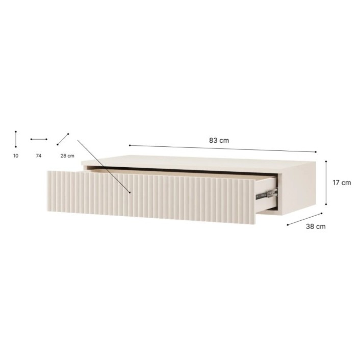 Rozměry konzole SOFT – 83x38x17 cm